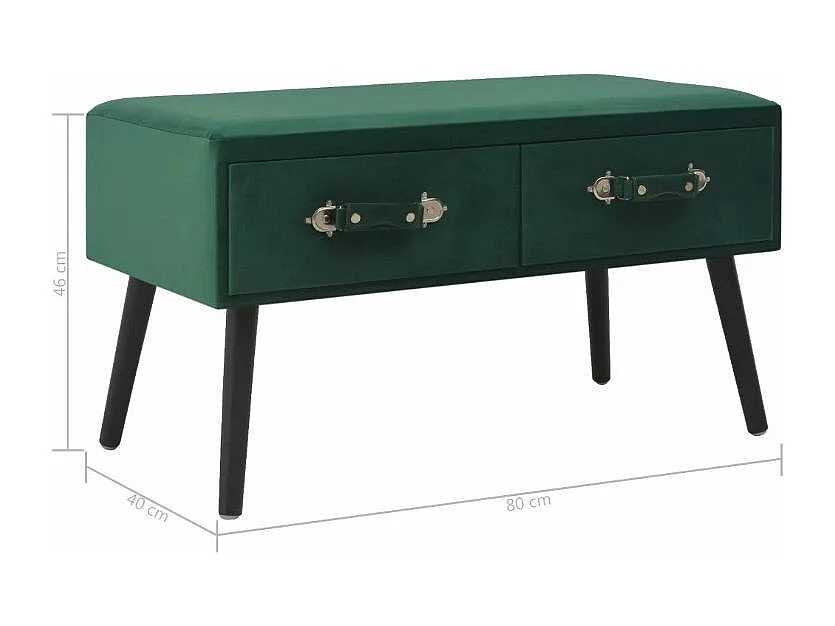 Salontafel 80x40x46 cm fluweel groen