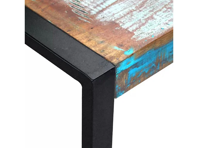 Set de 3 tables gigognes bois de récupération et pieds métal noir Area