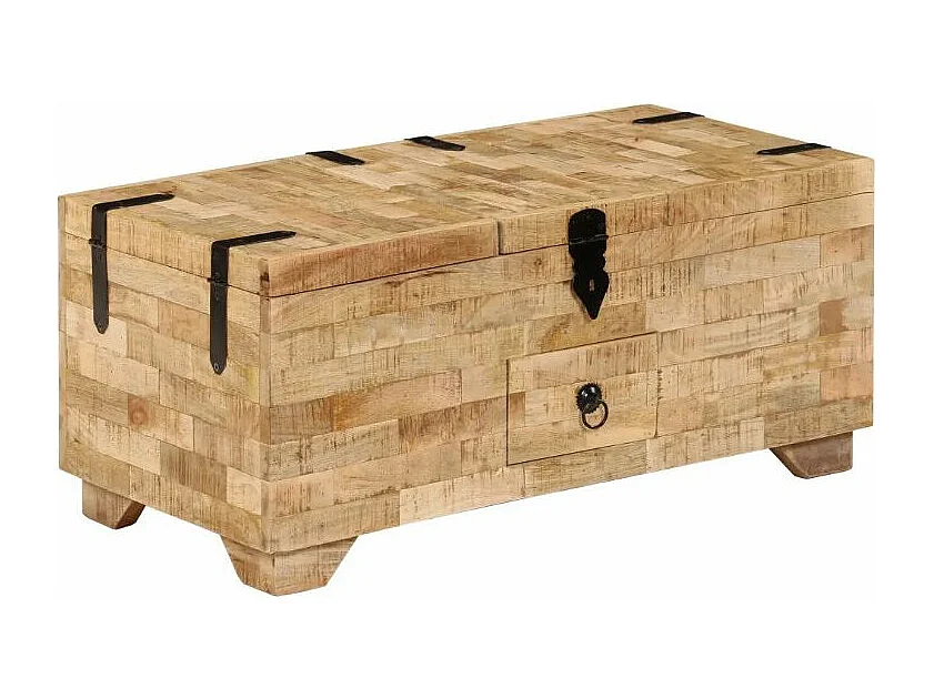 Table basse rectangulaire manguier massif clair Bastia