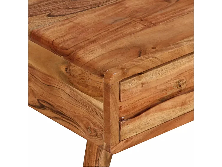 Table basse 1 tiroir acacia massif foncé Kala