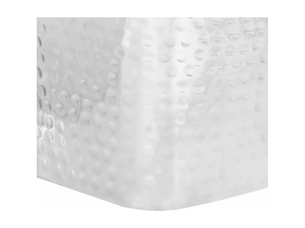 Table basse carrée métal martelé argenté Sym - Lot de 2