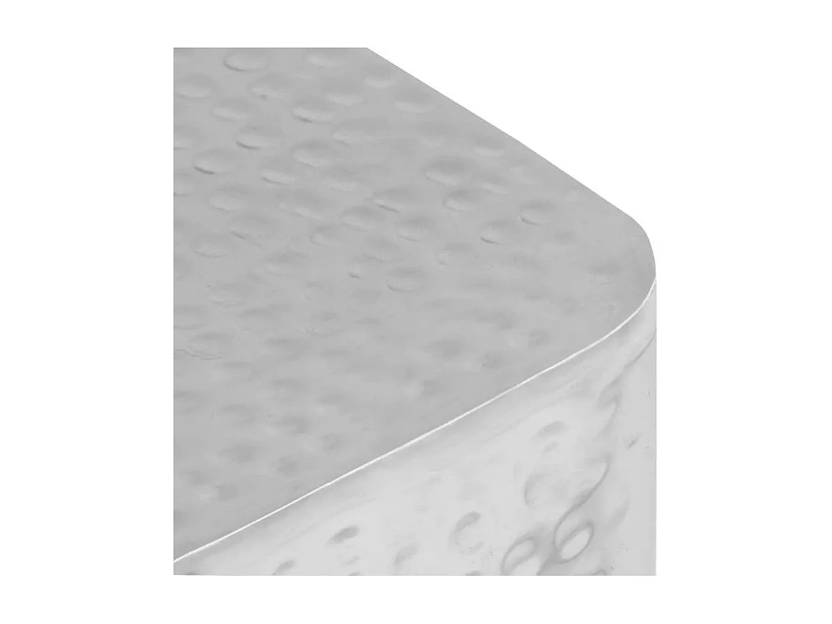 Table basse carrée métal martelé argenté Sym - Lot de 2