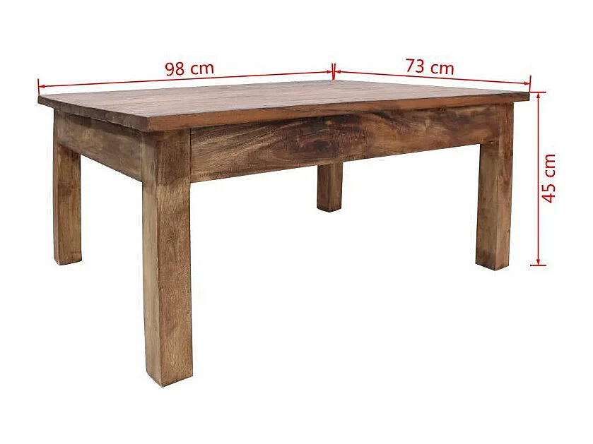 Table basse rectangulaire bois massif recyclé Funny