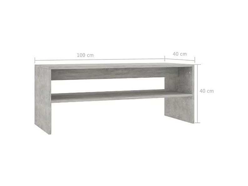 Table basse rectangulaire bois gris béton Sonya