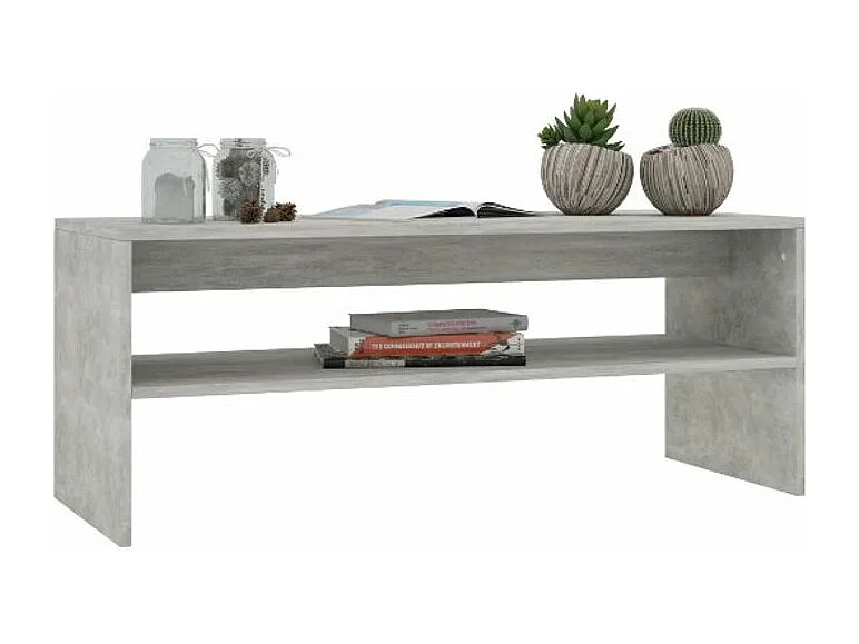 Table basse rectangulaire bois gris béton Sonya