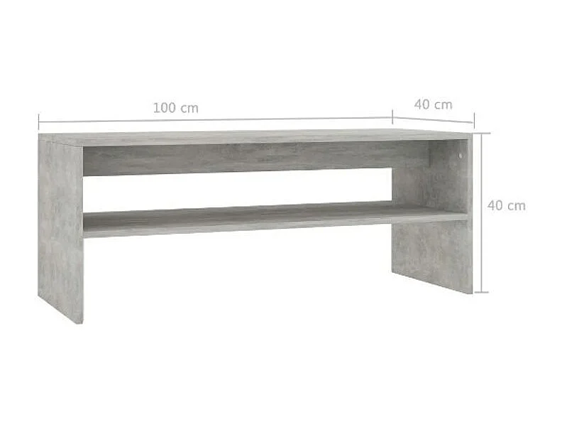 Table basse rectangulaire bois gris béton Sonya