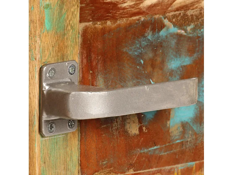 Table basse sur roulettes 2 portes bois massif recyclé Moust