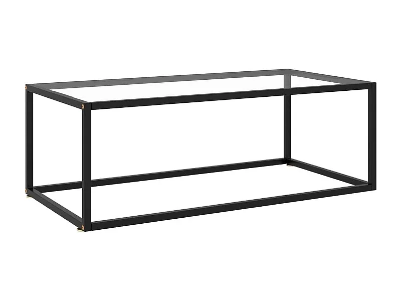 Table basse Noir avec verre trempé 100x50x35