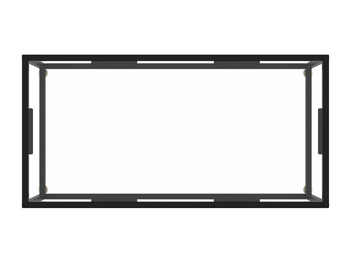 Table basse Noir avec verre trempé 100x50x35