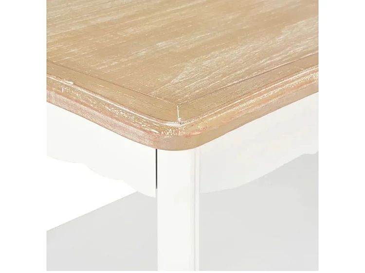 Table basse rectangulaire bois blanc et pin massif clair Pamela