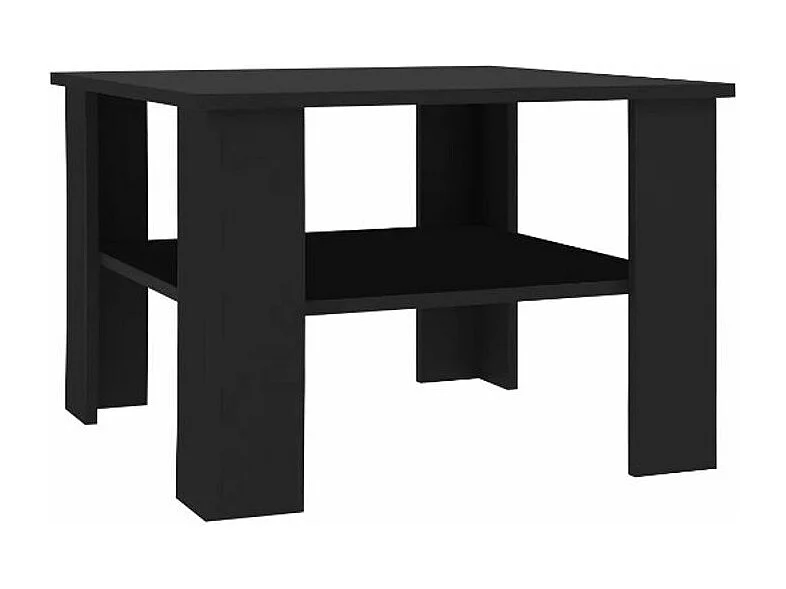 Table basse carrée 1 étagère bois noir Modra