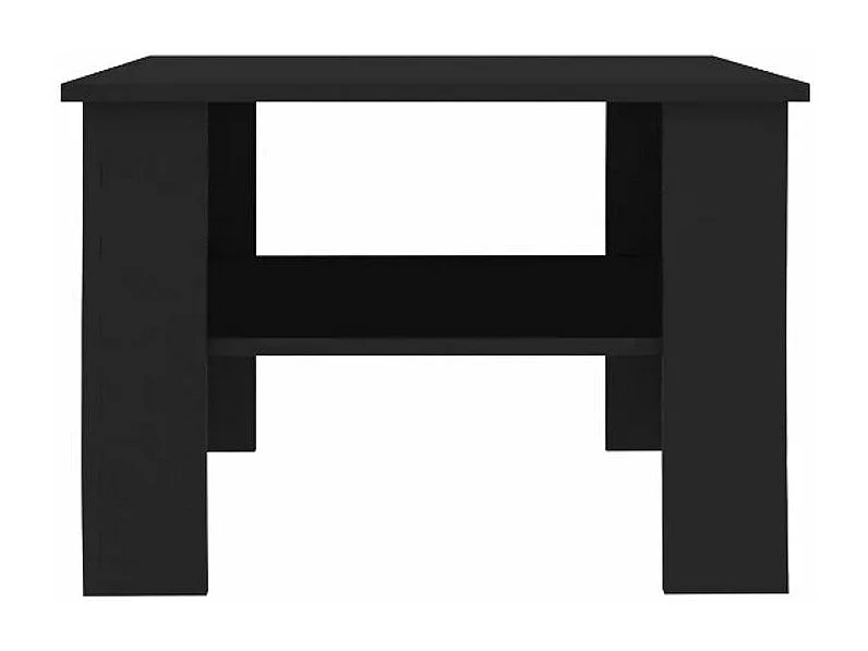 Table basse carrée 1 étagère bois noir Modra