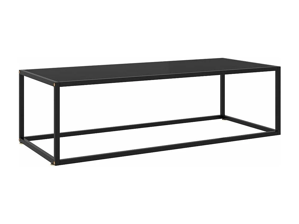 Table basse Noir avec verre noir 120x50x35