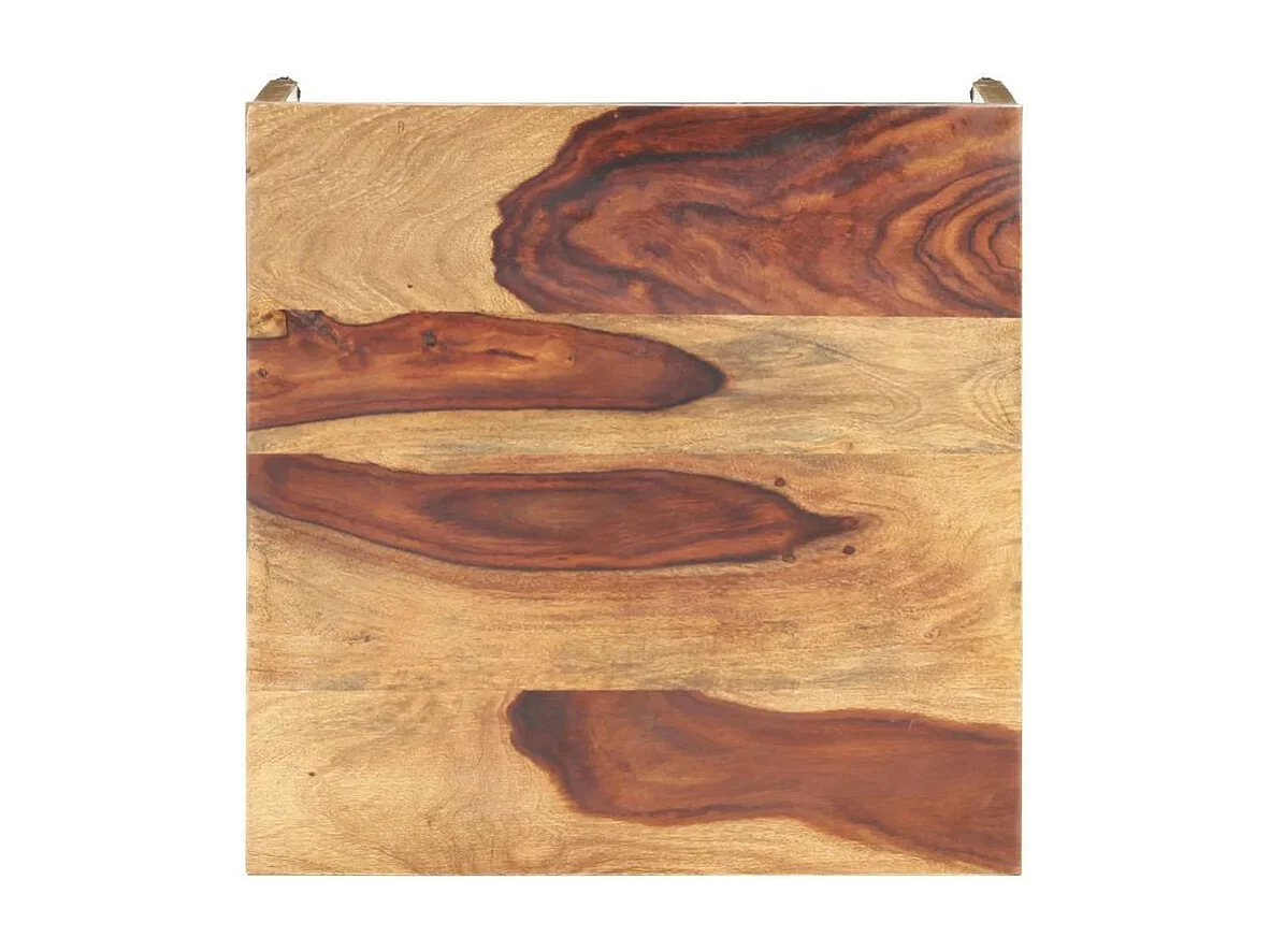 Table basse bois massif clair et pieds métal doré Antem 60cm