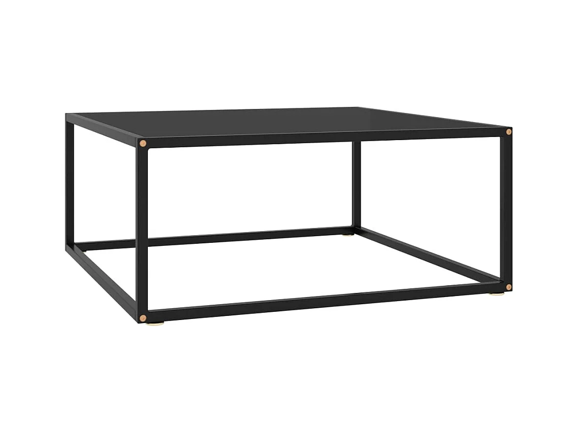Table basse Noir avec verre noir 80x80x35
