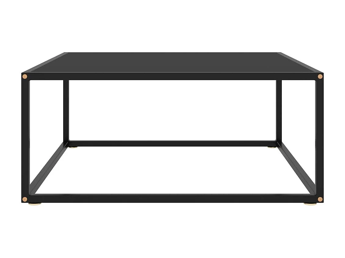 Table basse Noir avec verre noir 80x80x35