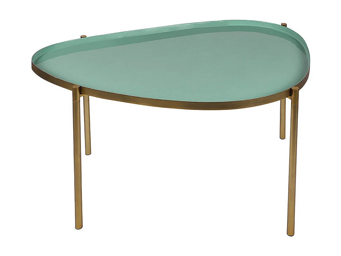Tables basses gigognes laquées vert-cyan et vert (lot de 3) ZURIA