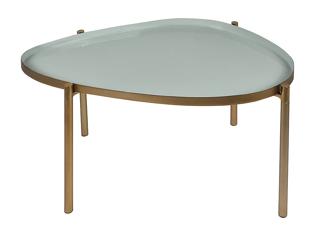 Tables basses gigognes laquées vert-cyan et vert (lot de 3) ZURIA