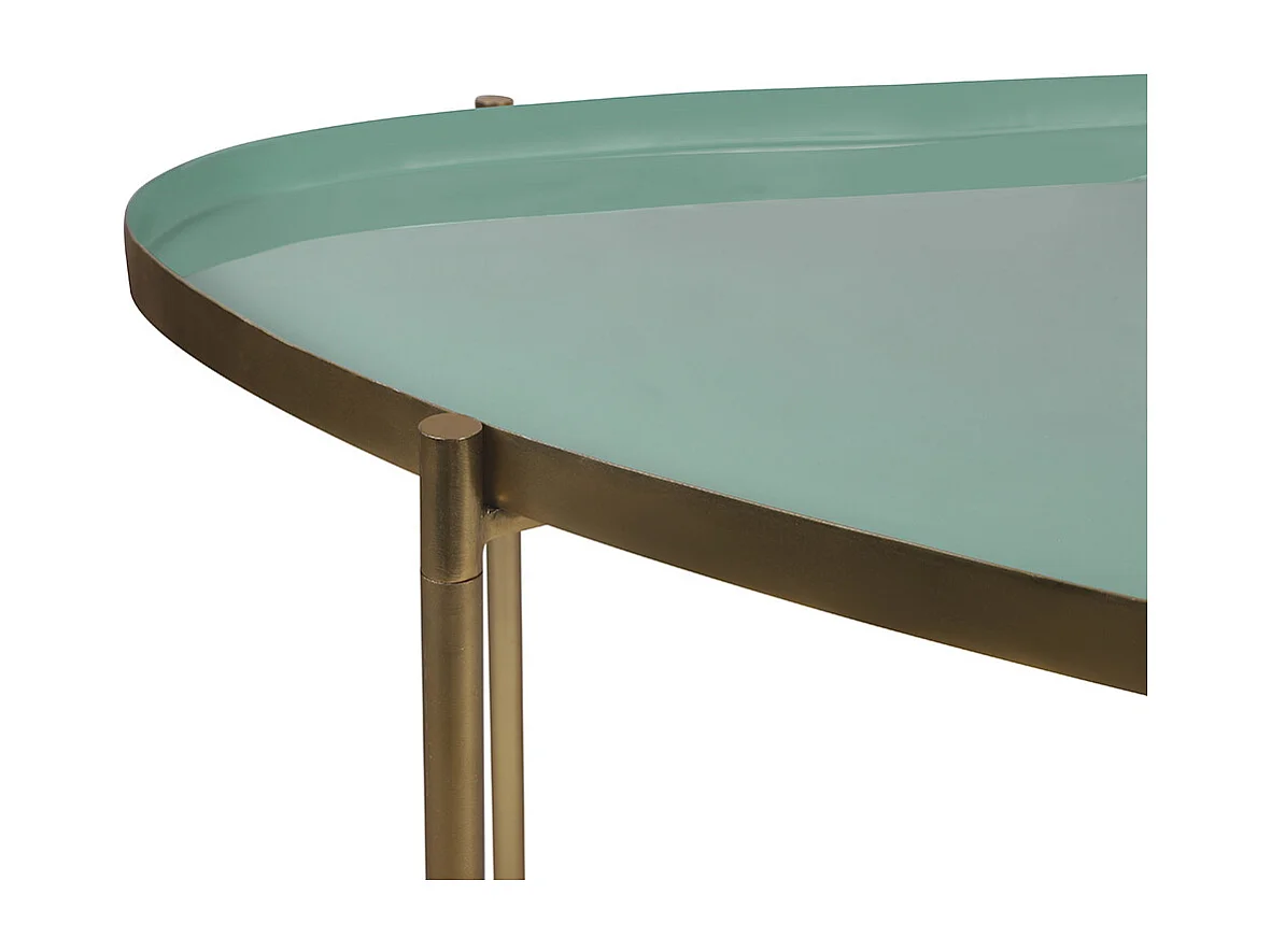 Tables basses gigognes laquées vert-cyan et vert (lot de 3) ZURIA
