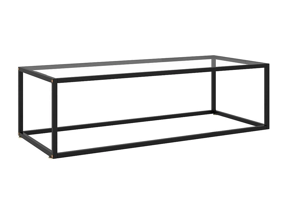 Table basse Noir avec verre trempé 120x50x35