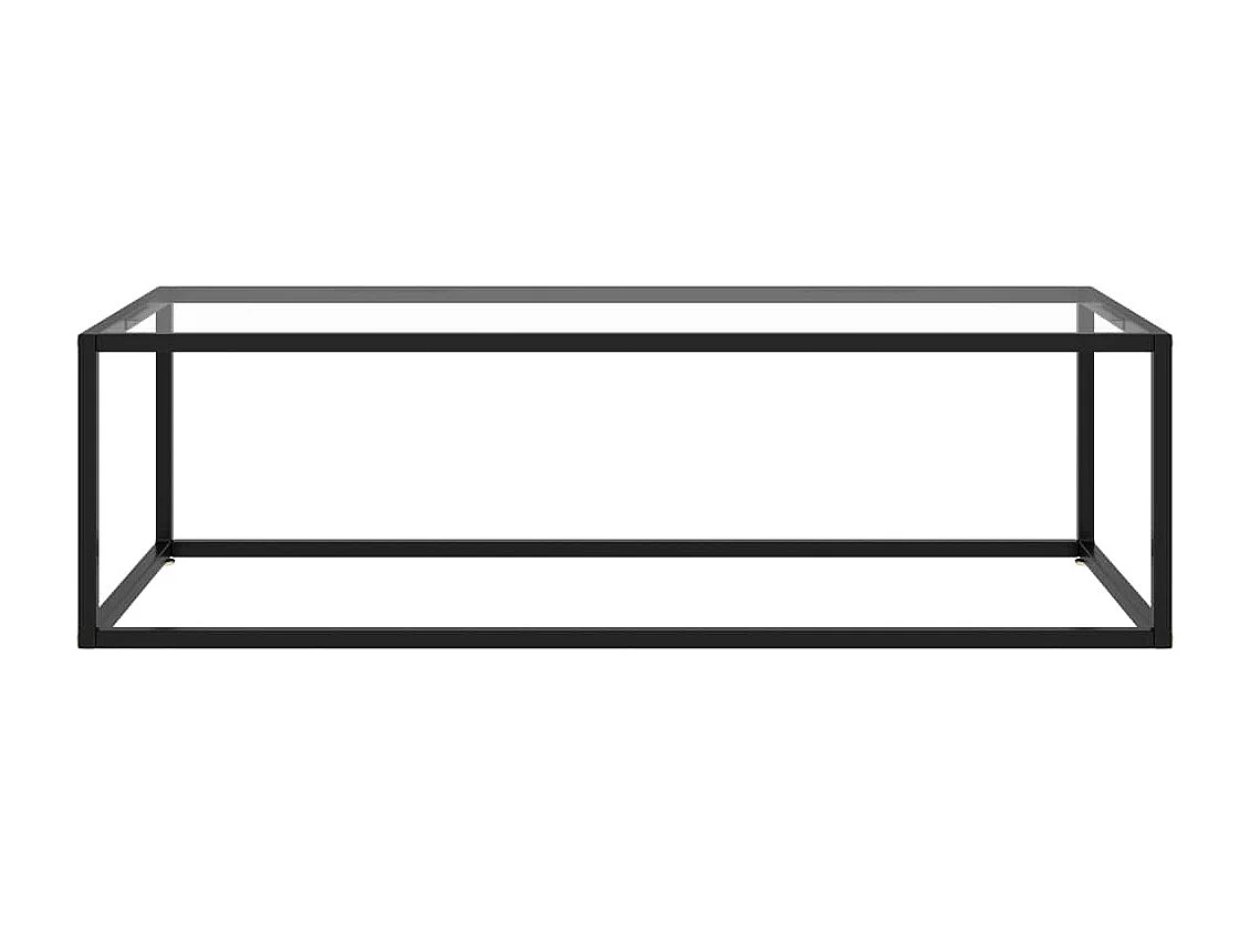 Table basse Noir avec verre trempé 120x50x35
