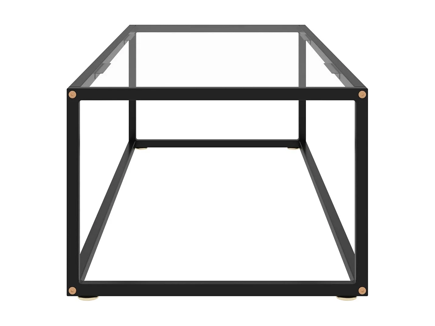 Table basse Noir avec verre trempé 120x50x35