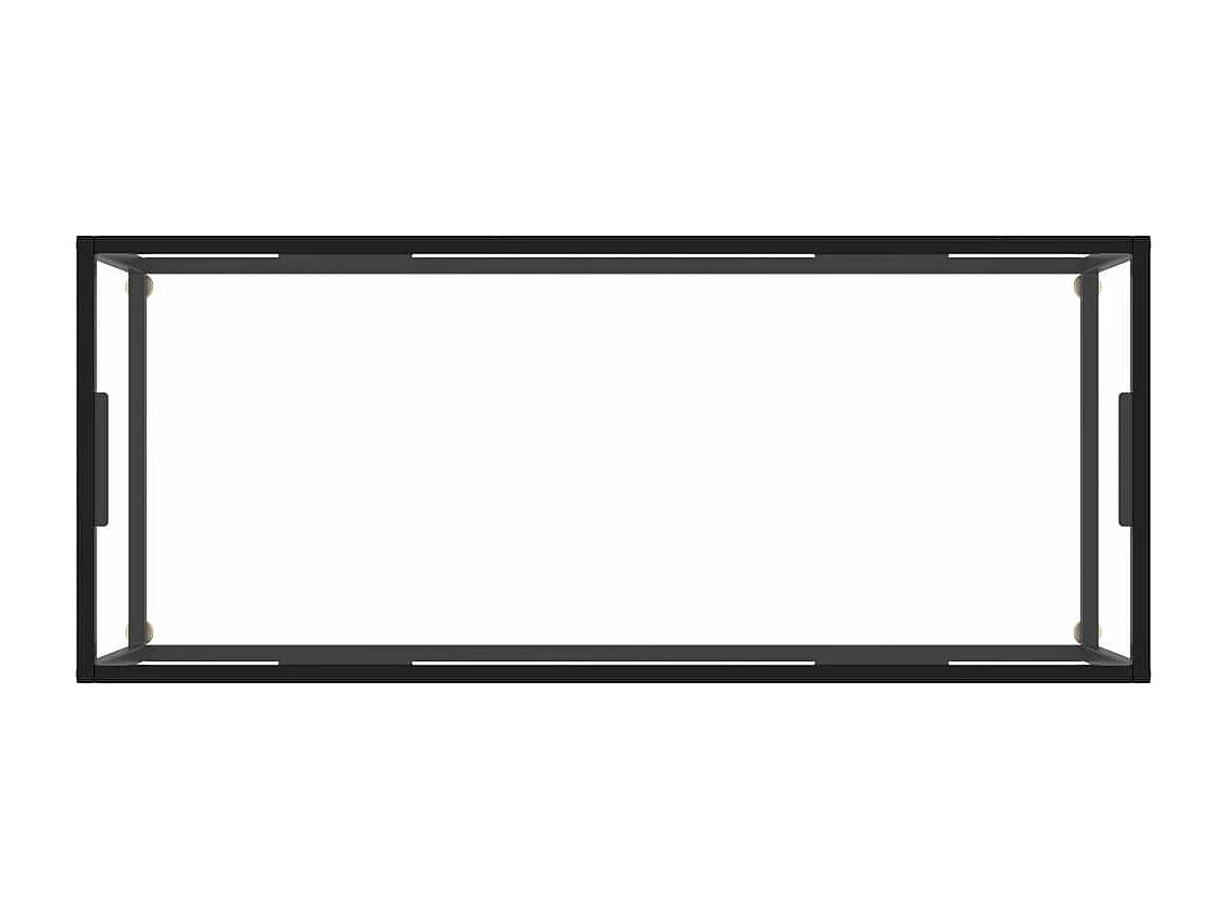 Table basse Noir avec verre trempé 120x50x35