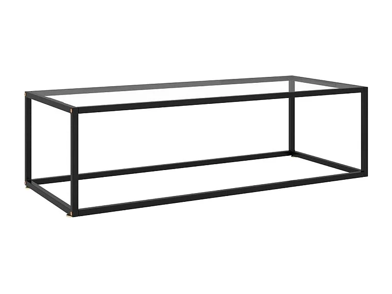 Table basse Noir avec verre trempé 120x50x35