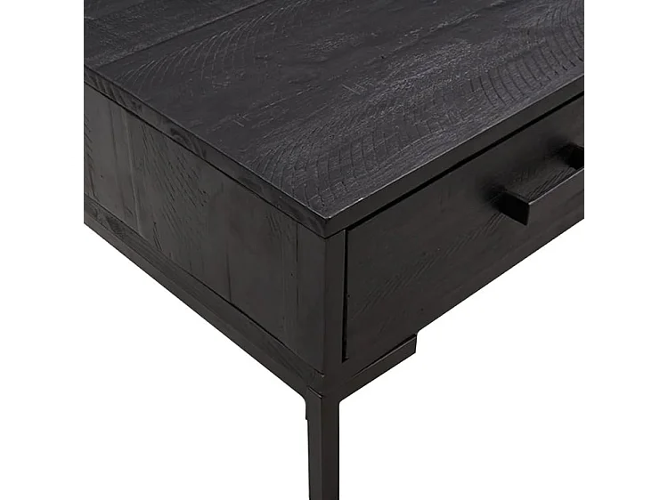 Table basse Noir 90x50x35 Bois de pin massif