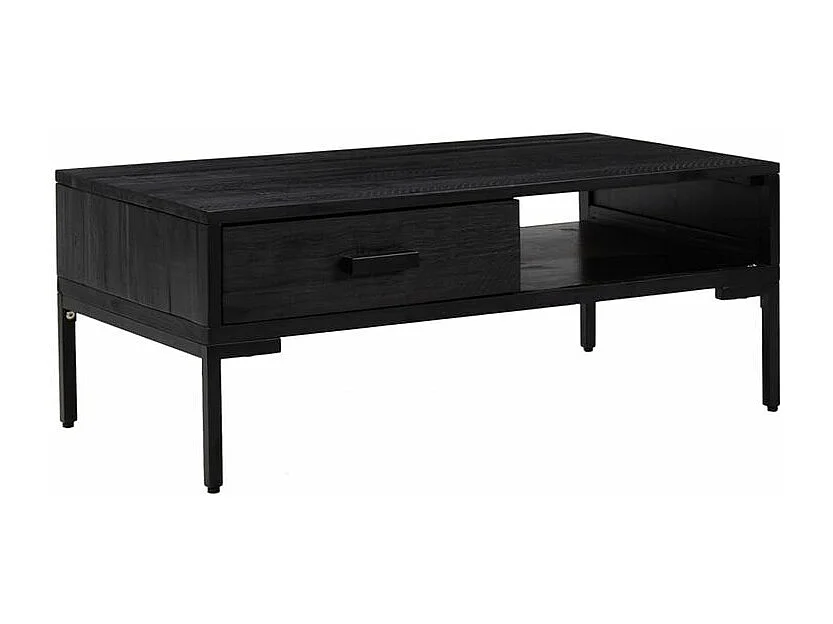 Table basse Noir 90x50x35 Bois de pin massif