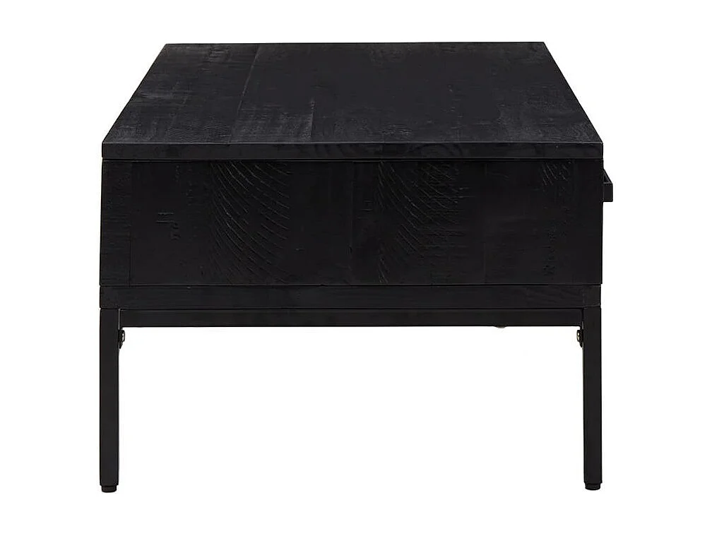 Table basse Noir 90x50x35 Bois de pin massif