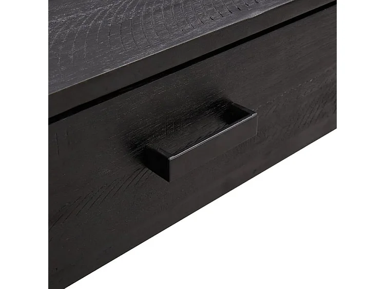 Table basse Noir 90x50x35 Bois de pin massif