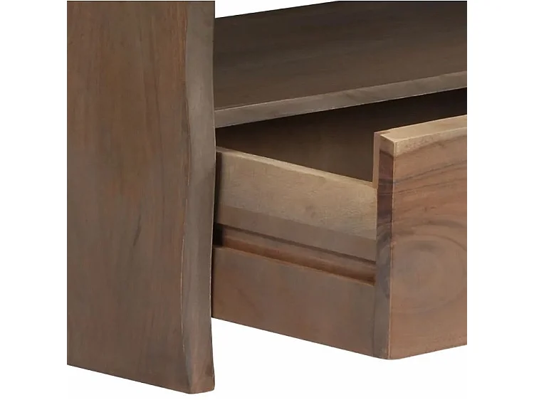 Table basse rectangulaire 1 tiroir acacia massif foncé Massala