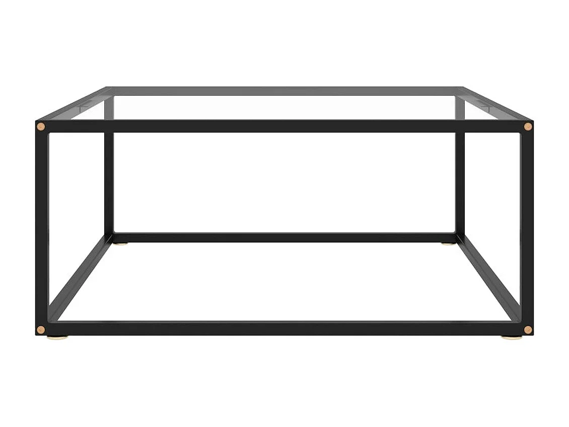 Table basse Noir avec verre trempé 80x80x35