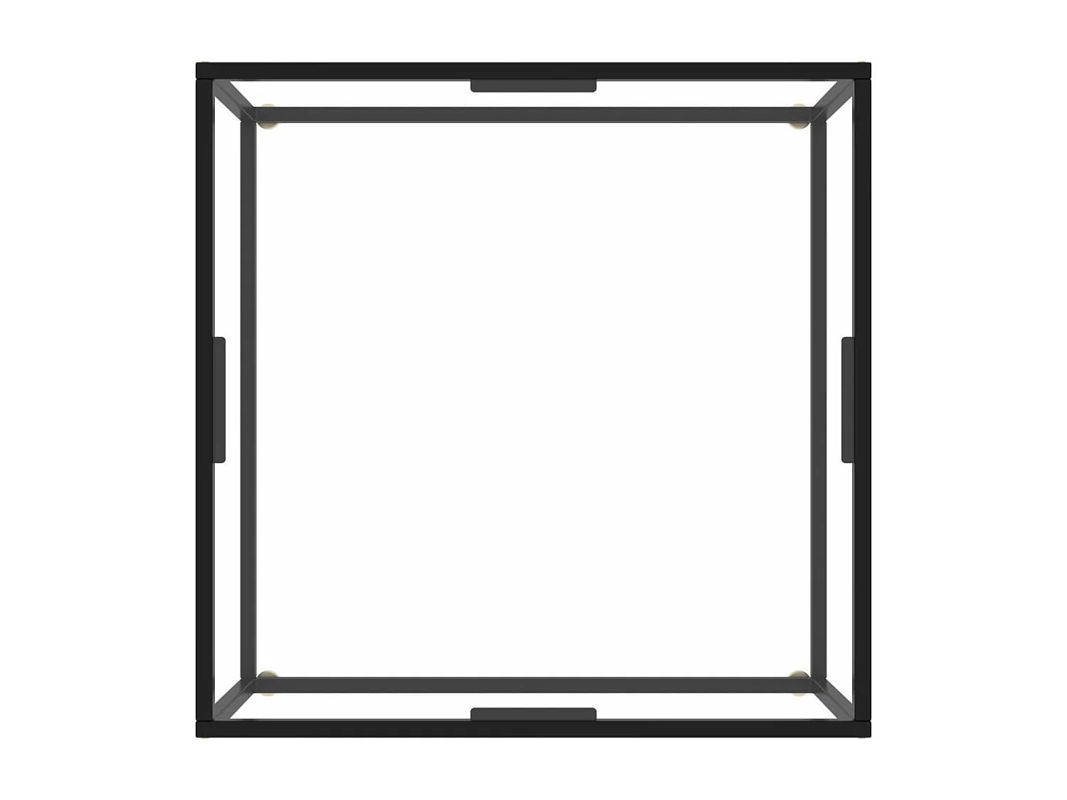 Table basse Noir avec verre trempé 80x80x35