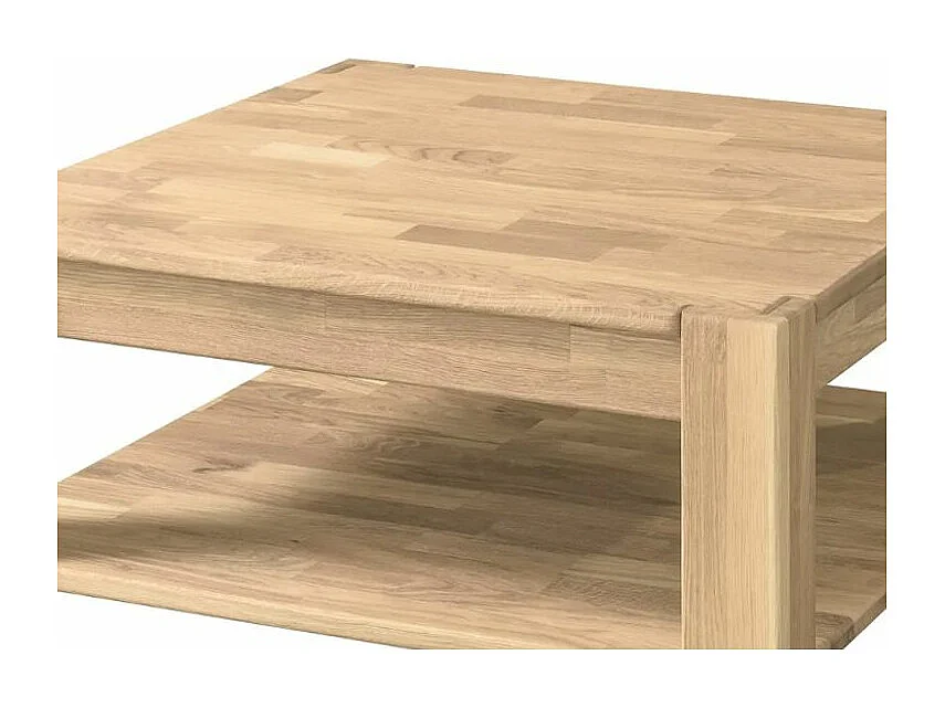 Vierkante salontafel in massief gebleekt eiken Ritza 70 cm