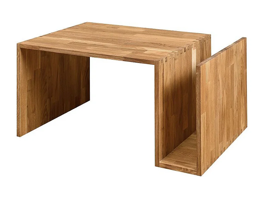 Table basse originale en bois de chêne massif Pablo 90cm