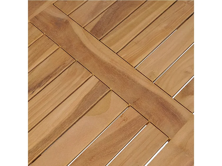 Table basse rectangulaire teck massif clair Rusta 90cm