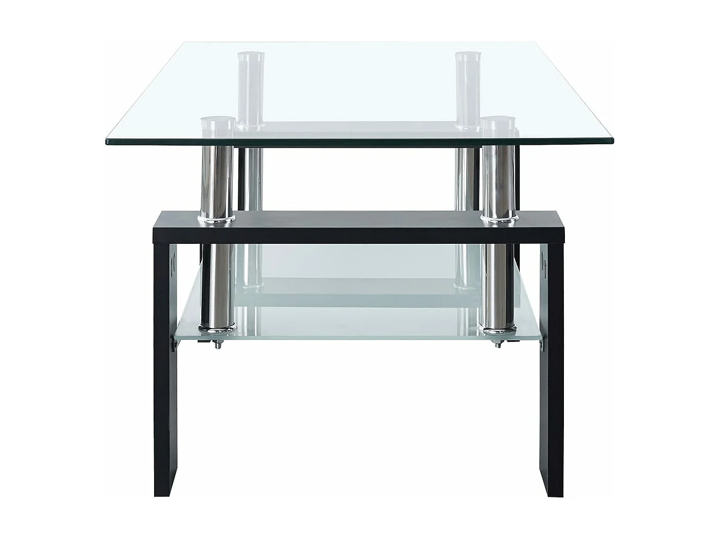 Table basse Noir et transparent 95x55x40 Verre trempé