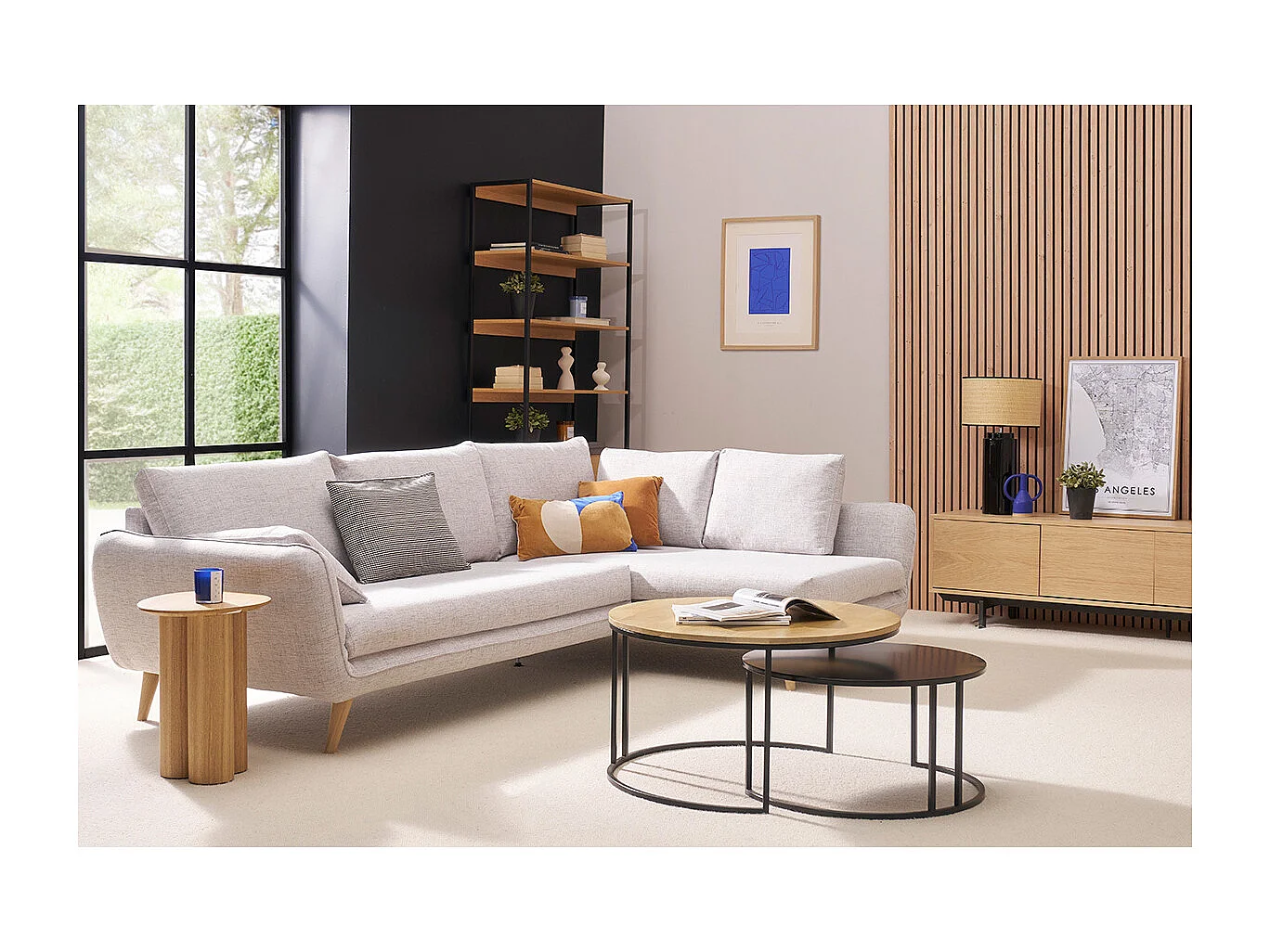 Tavolini da salotto estraibili design legno e metallo TAHL