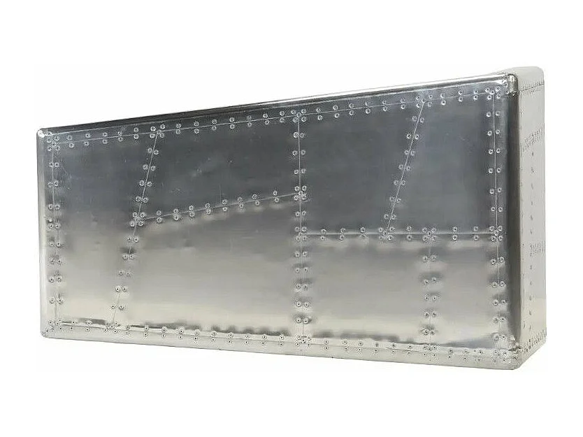 Table basse rectangulaire métal argenté Planes