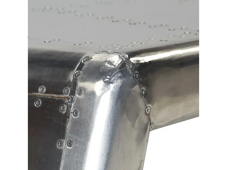 Table basse rectangulaire métal argenté Planes