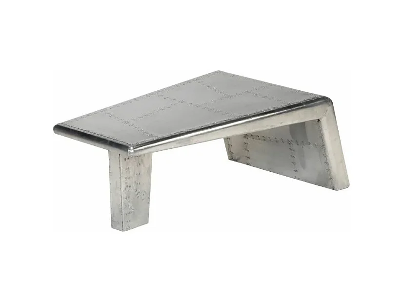 Table basse rectangulaire métal argenté Planes