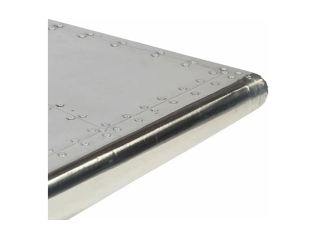 Table basse rectangulaire métal argenté Planes