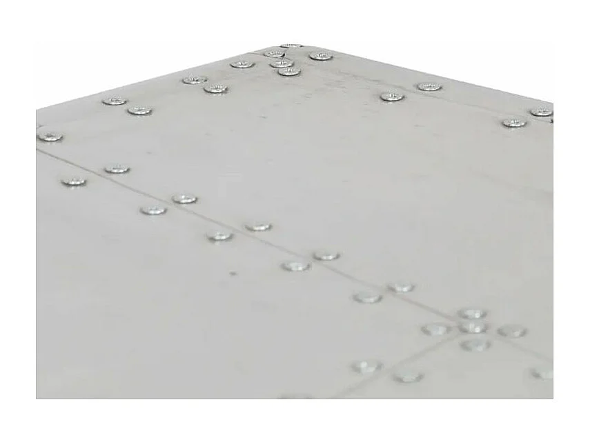 Table basse rectangulaire métal argenté Planes