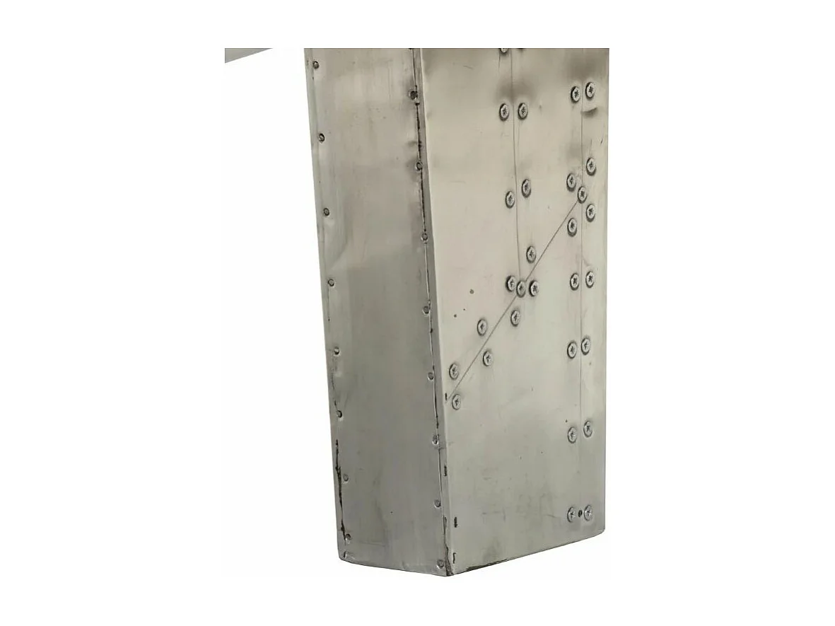 Table basse rectangulaire métal argenté Planes