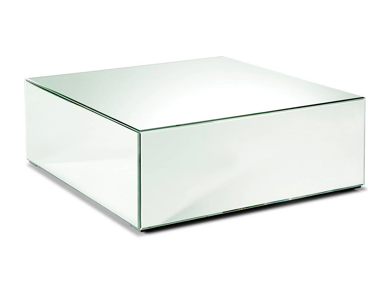 Table basse carrée miroir argenté 80cm