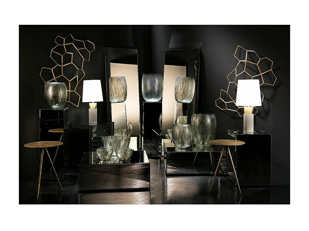 Table basse carrée miroir argenté 80cm