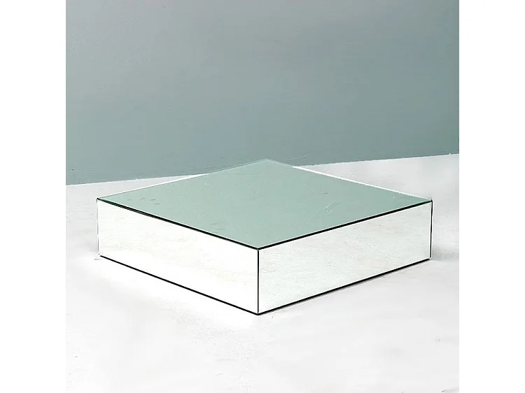 Table basse carrée miroir argenté 80cm