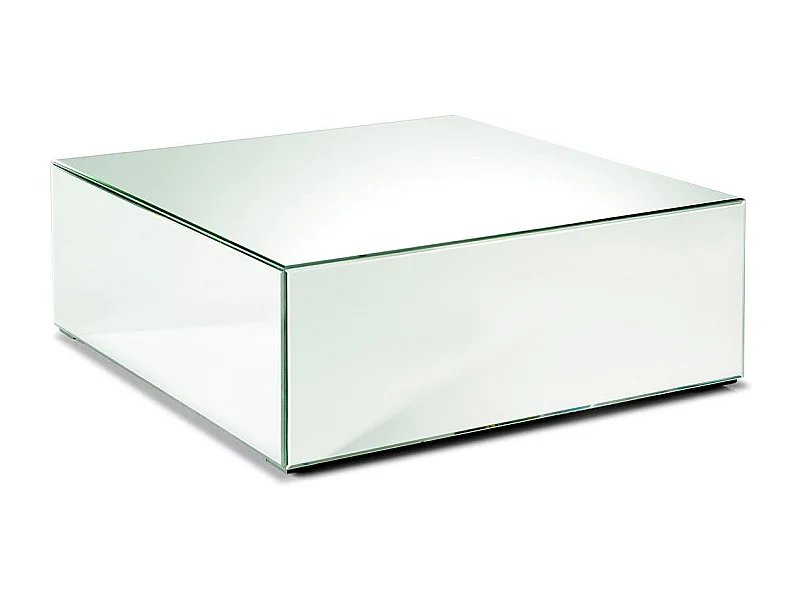 Table basse carrée miroir argenté 80cm